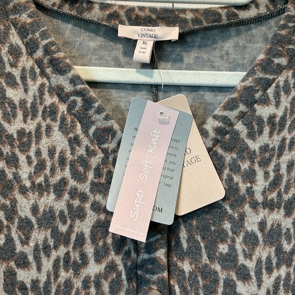 Como Vintage Animal Print Cheetah Super Soft Knit Dress NWT XL - Picture 3 of 7